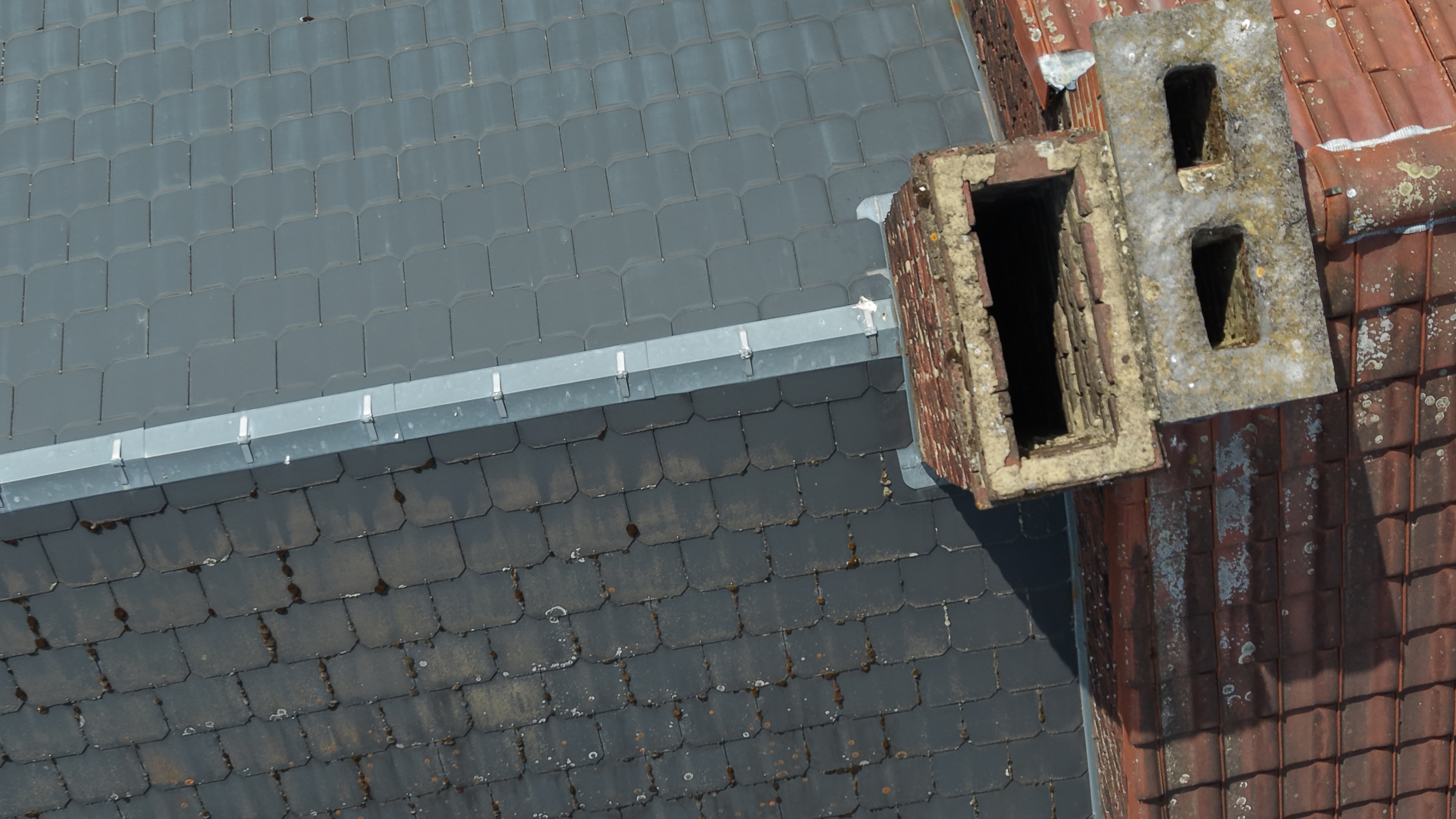 Drone inspection of chimney and roof connections